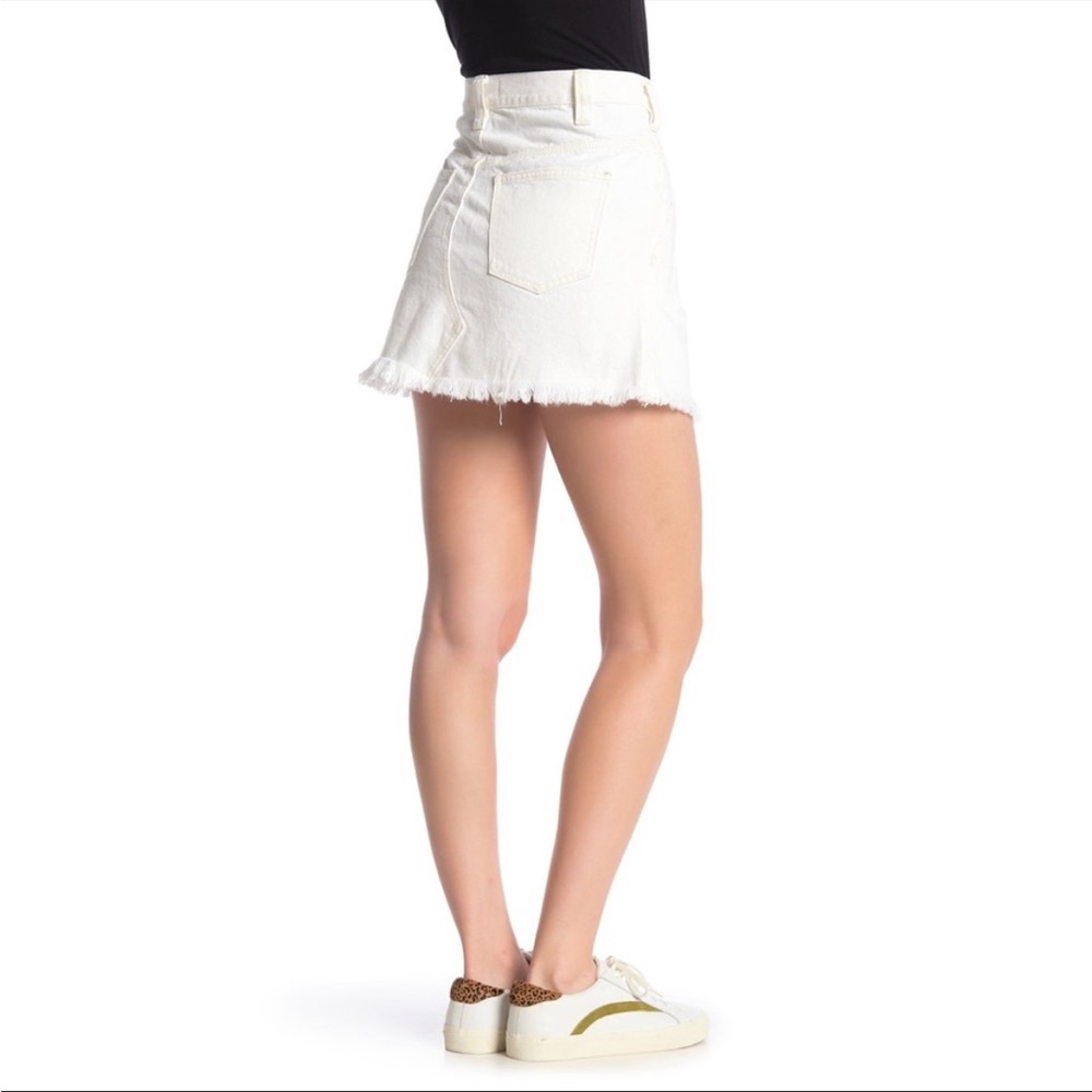 NWOT Free People Sidecar White Denim Mini Skirt - Picture 5 of 9